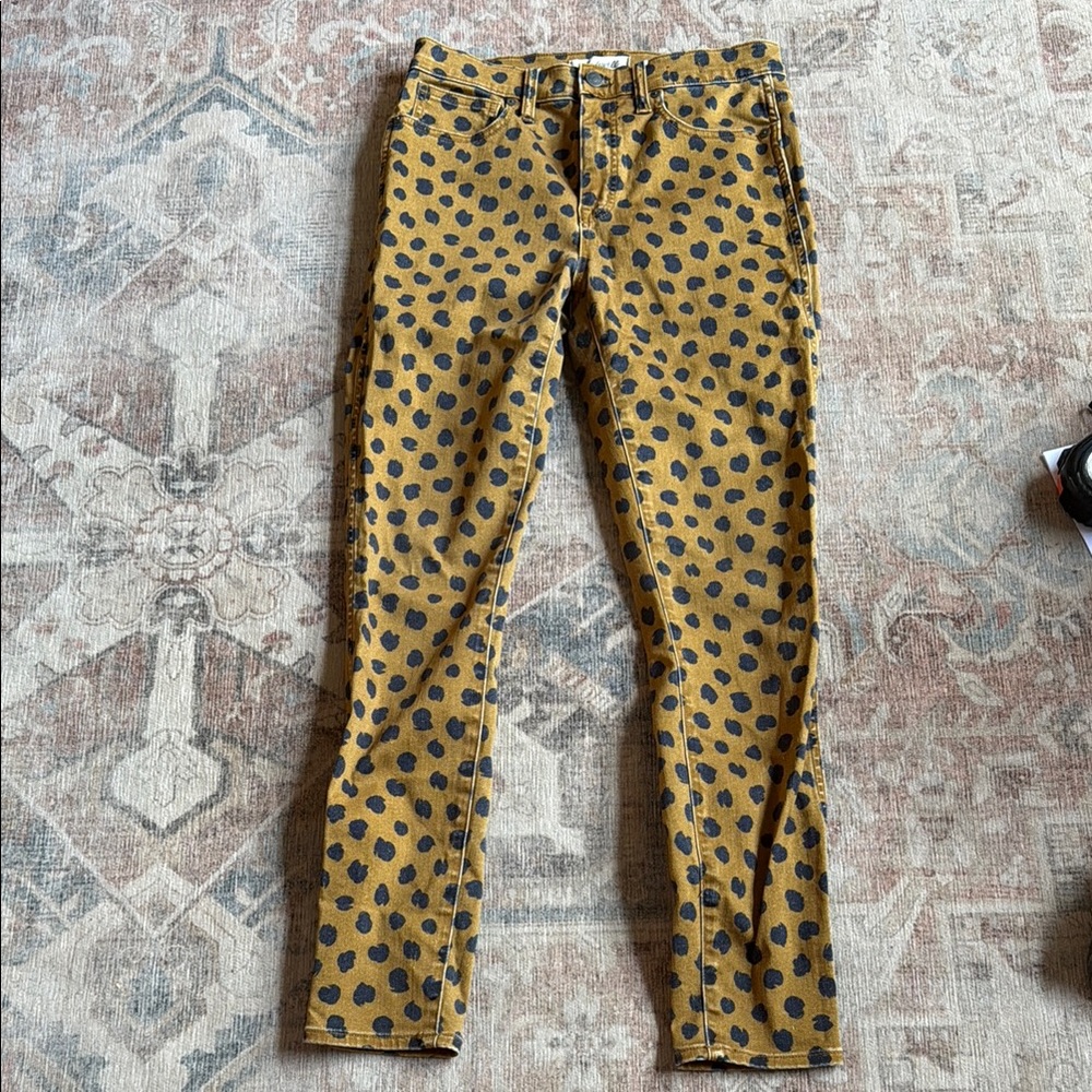 Madewell high rise skinny Leopard Print Pants